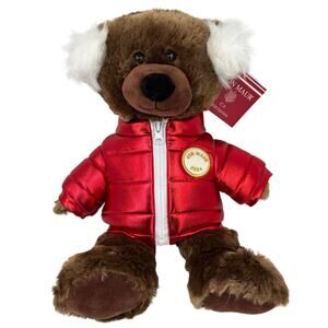 Von Maur C J Bear Plush Brown Shiny Red Puffer Jacket 2024 Edition 13th Annual